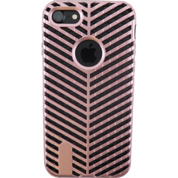 iPhone 7 Striped Bumper Hoesje 2 in 1 Rosé