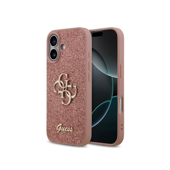 Guess Roze Glitter Hoesje – met Gouden Logo & Stijlvolle Bescherming