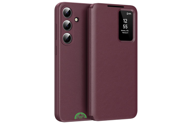 Samsung Galaxy S26 Plus Burgundy Prestige Bookcase Hoesje Rood Premium Smart View Case