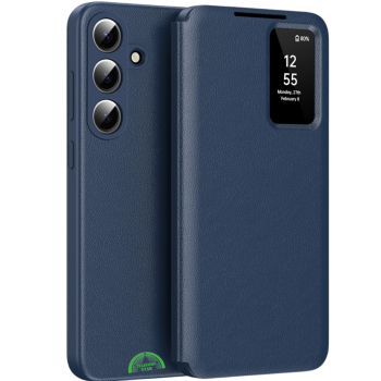 Samsung Galaxy S26 Sapphire Blue Bookcase Hoesje Donkerblauw Smart View Wallet Cover