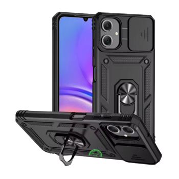 Hoesje voor Samsung Galaxy A07 Zwart Armor Ring Kickstand Case, Slank