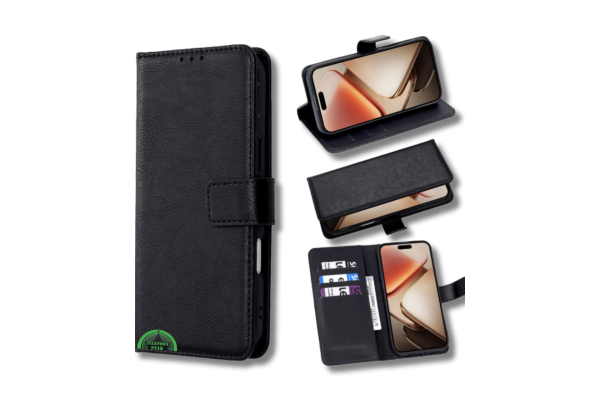 Hoesje voor Samsung A56 Zwart Bookcase Magnetisch met Pasjeshouder