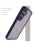 Samsung Galaxy A55 Hoesje Transparant met Blauwe Rand, Schokbestendig