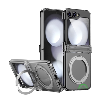 Samsung Galaxy Z Flip 7 Hoesje Transparante Bescherming met Magnetische Ring en Standfunctie