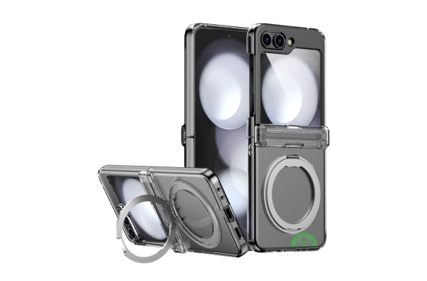 Samsung Galaxy Z Flip 7 Hoesje Transparante Bescherming met Magnetische Ring en Standfunctie
