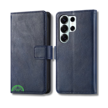 Classic Leather Wallet Samsung Galaxy S26 Ultra Beschermcase Blauwe