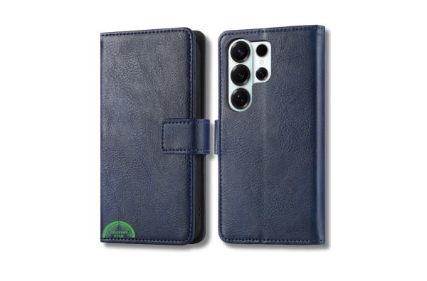 Classic Leather Wallet Samsung Galaxy S26 Ultra Beschermcase Blauwe