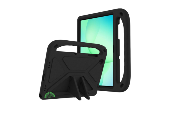 Hoesje voor Samsung A11 Plus Zwart Kids Shockproof Met Handgreep en Kickstand