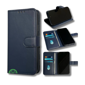 Hoesje voor Samsung Xcover 7 Donker blauw Bookcase Slim Leren met Pasjeshouder