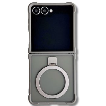 Samsung Galaxy Z Flip 7 Anti-Drop Ring Armor Hoesje Grijs