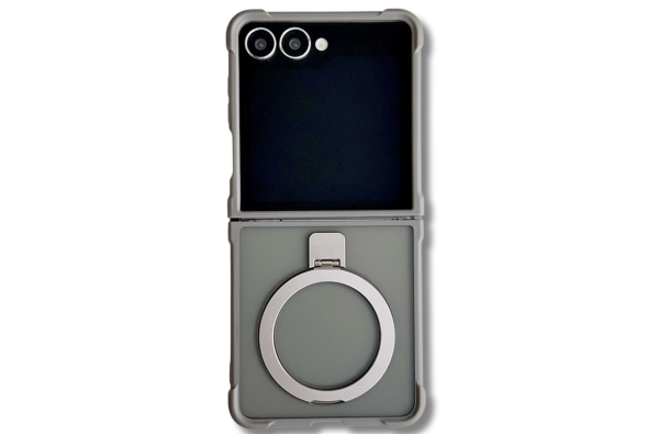 Samsung Galaxy Z Flip 7 Anti-Drop Ring Armor Hoesje Grijs