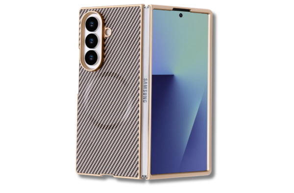  Samsung Galaxy Z Fold 7 Magnetic Carbon Fiber MagSafe Hoesje Goud