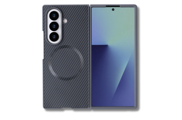 Samsung Galaxy Z Fold 7 Magnetic Carbon Fiber MagSafe Hoesje Grijs