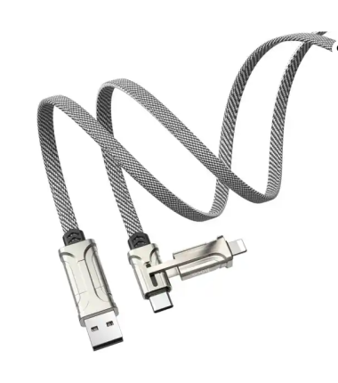 Hoco S22 Multifunctionele Oplaad- en Datakabel – 1.2M | USB naar Lightning, Type-C en Micro-USB