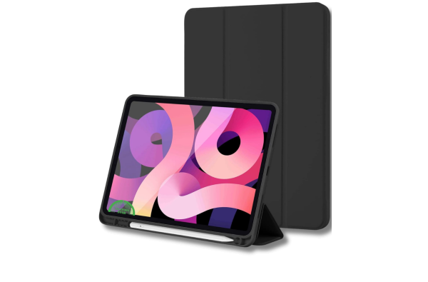 Hoesje voor iPad A16(2025)/iPad 2022 (10.9 inch 10e Gen) Zwart Silicone Smart Cover Met Pen Slot