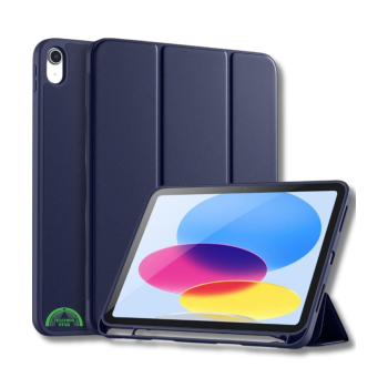 Hoesje voor iPad A16(2025)/iPad 2022 (10.9 inch 10e Gen) - Donker Blauw Silicone Smart Cover Met Pen Slot
