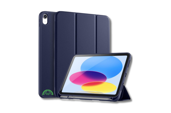 Hoesje voor iPad A16(2025)/iPad 2022 (10.9 inch 10e Gen) - Donker Blauw Silicone Smart Cover Met Pen Slot