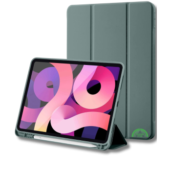 Hoesje voor iPad A16(2025)/iPad 2022 (10.9 inch 10e Gen) Groen Silicone Smart Cover Met Pen Slot