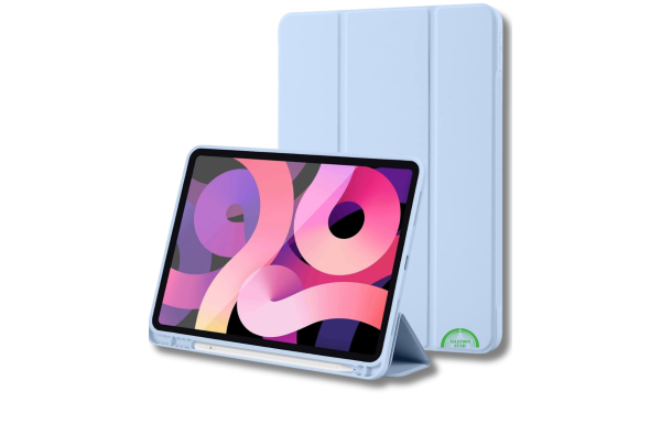 Hoesje voor iPad A16(2025)/iPad 2022 (10.9 inch 10e Gen) Lichtblauw Silicone Smart Cover Met Pen Slot