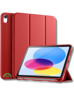Hoesje voor iPad A16(2025)/iPad 2022 (10.9 inch 10e Gen) Rood Silicone Smart Cover Met Pen Slot