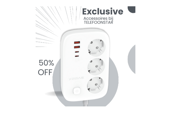 Stekkerdoos met USB & Snellader – 3 Stopcontacten + 4 USB-poorten – 65W PD & QC 3.0 – 2 Meter Snoer