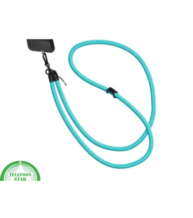 Universeel Telefoonkoord Blauw&ndash; Verstelbaar met Bevestigingsplaatje