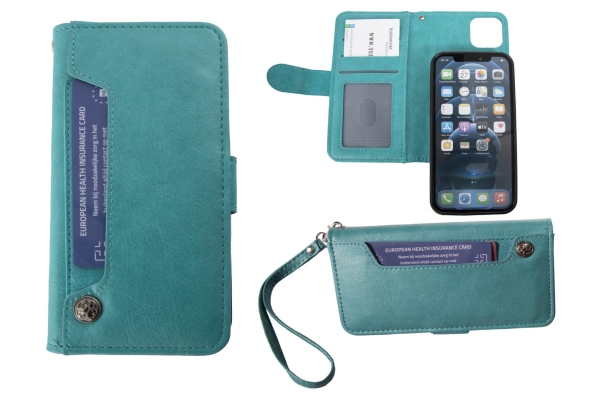 Hoesje iPhone 12/12 Pro Boekmodel - Turquoise