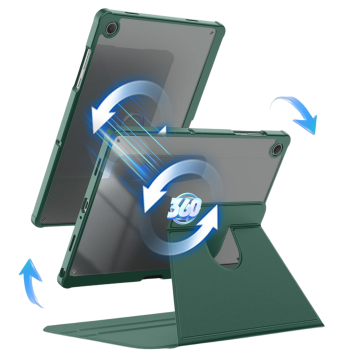 Samsung Galaxy Tab A11 Transparante Acryl Smart Cover Groen met 360&deg; Standfunctie