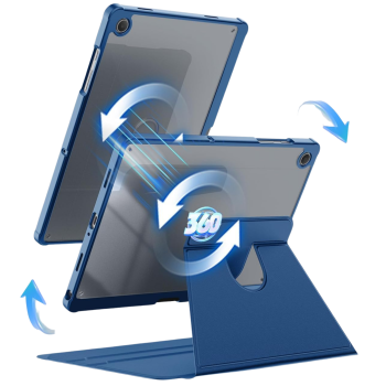 Samsung Galaxy Tab A11 360&deg; Standfunctie Transparante Acryl Smart Cover Blauw