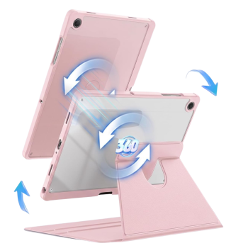 Samsung Galaxy Tab A11 360&deg; Standfunctie Transparante Acryl Smart Cover Roze