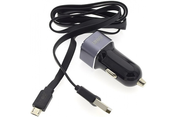 Micro-USB oplader voor in de Auto in Zwart