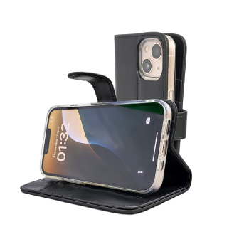 Zwart iPhone Bookcase Hoesje - Met Stand en Pasjeshouder