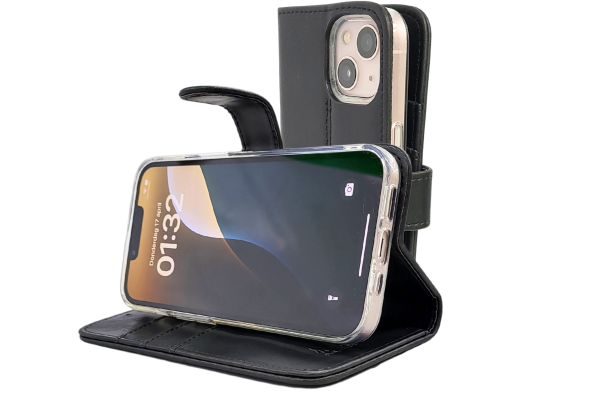 Zwart iPhone Bookcase Hoesje - Met Stand en Pasjeshouder