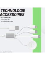 4-in-1 Oplaadkabel &ndash; USB naar Lightning, USB-C, Micro-USB & Apple Watch | Huismerk Telefoonstar &ndash; &euro;12,95