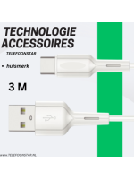 USB-A naar USB-C Kabel &ndash; 3 Meter &ndash; Data & Opladen &ndash; Extra Lang & Betrouwbaar