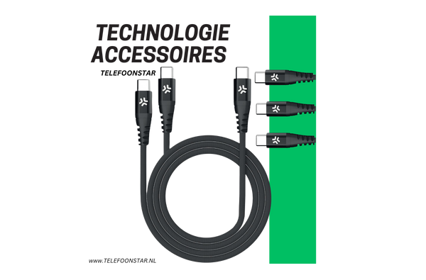 USB-C naar Dubbele USB-C Kabel – 2-in-1 Oplaad- en Datakabel