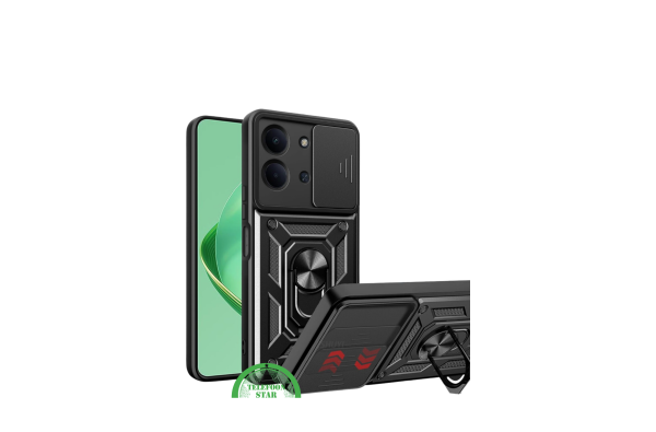 Hoesje met Camera-Slider & Kickstand – Geschikt voor Oppo Reno 14F