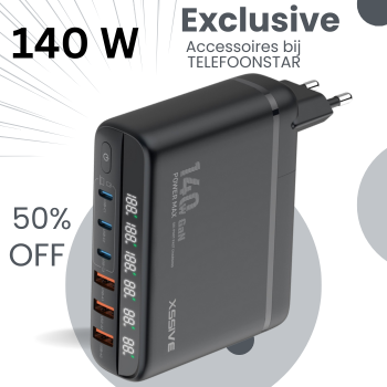 140W GaN Super Fast Charger – Oplader met Turbo Power Engine & Vervangbare Stekker