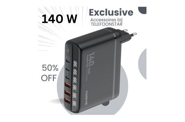 140W GaN Super Fast Charger – Oplader met Turbo Power Engine & Vervangbare Stekker