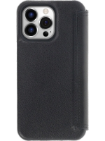 iPhone 15 Pro 100% Leer hoesje | Lederen Bookcase | Minimalistisch | Zwart