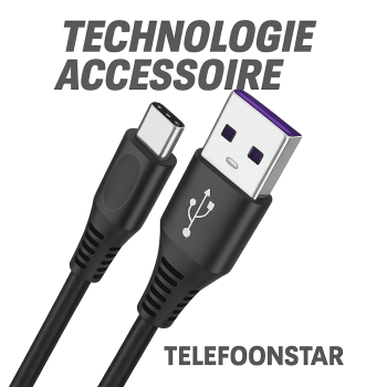 USB to Type C Kabel Snel lader (1m) Zwart - Snel opladen - Universeel